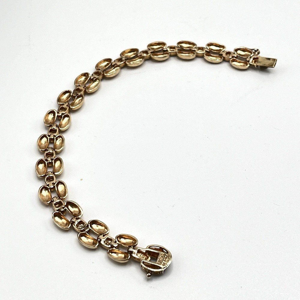Vintage Ross Simons Panther Link Bracelet Gold Over 925 Sterling Vermeil 6.5" - Picture 6 of 6